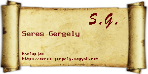 Seres Gergely névjegykártya