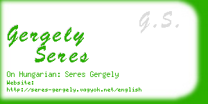 gergely seres business card